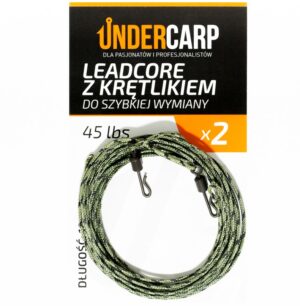 Leadcore s rychlo obratlíkom o hmotnosti 45lb 100cm Zelený
