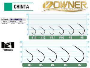 Háčik Owner Chinta 50340, č. 8, 9ks - ESOX