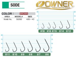 Háčik Owner Sode Brown 50282, č. 12, 10ks - ESOX