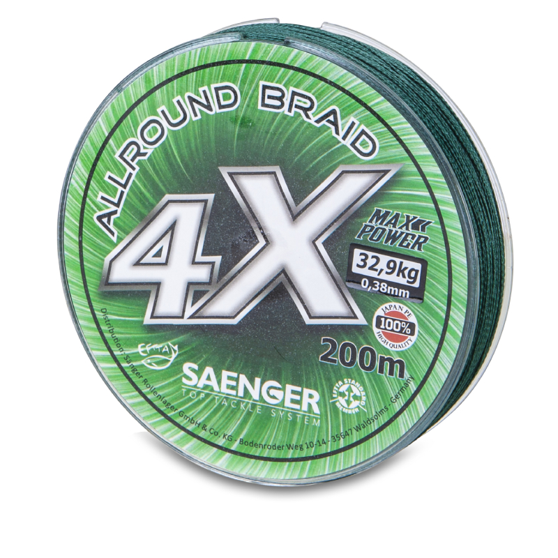 Saenger šnúra 4X Allround Braid 200 m 0,17 mm zelená