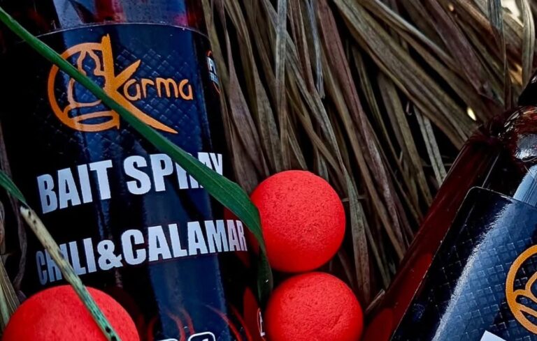 Sprej Karma Bait Spray Chili & Calamar a červené boilies v príchuti chilli a kalamár
