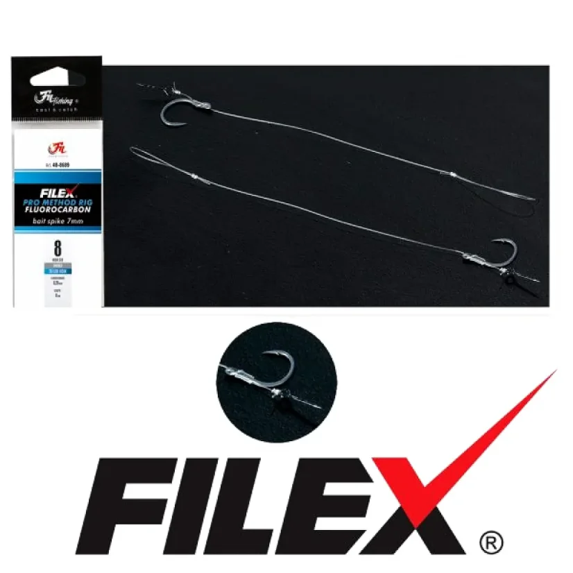 Hotové nádväzce Fil Fishing Pro Method Rig Fluorocarbon /2ks Veľkosť: veľ. 8