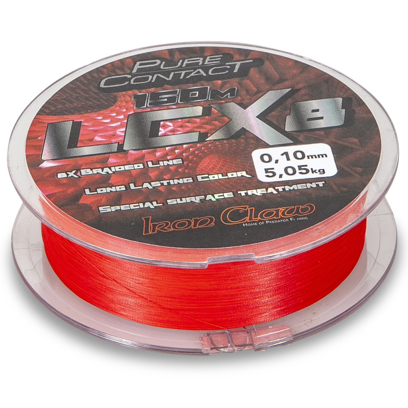 Iron Claw šnúra LCX8 150m 0,24mm červená