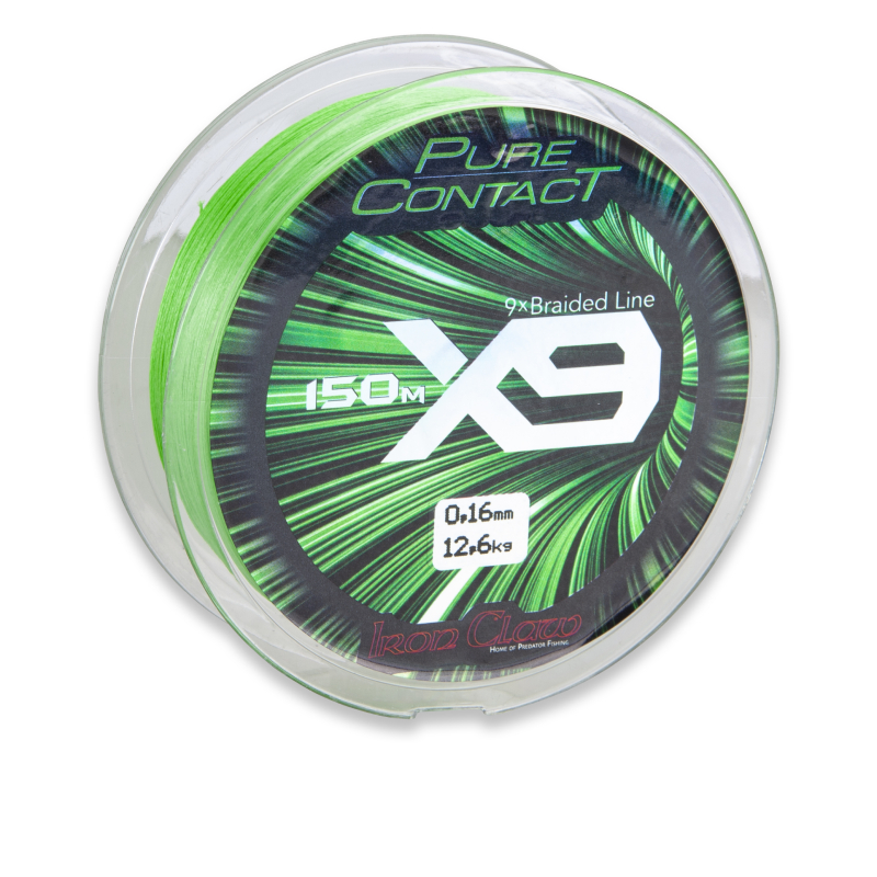 Iron Claw šnúra Pure Contact X9 0,24 mm 150 m zelené