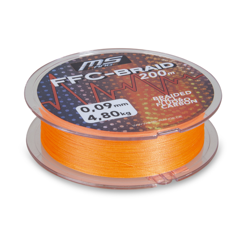 MS Range šnúra FFC-Braid 0,12 mm 200 m fluo oranžová