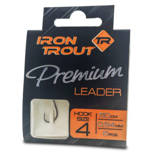 Iron Trout nadväzec Premium Leader 50 cm/0,24 mm, veľ. 4, 6 ks