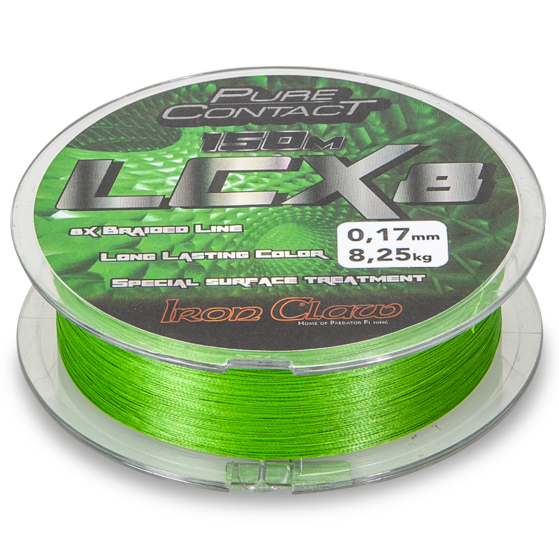 Iron Claw šnúra LCX8 150m 0,19mm zelené