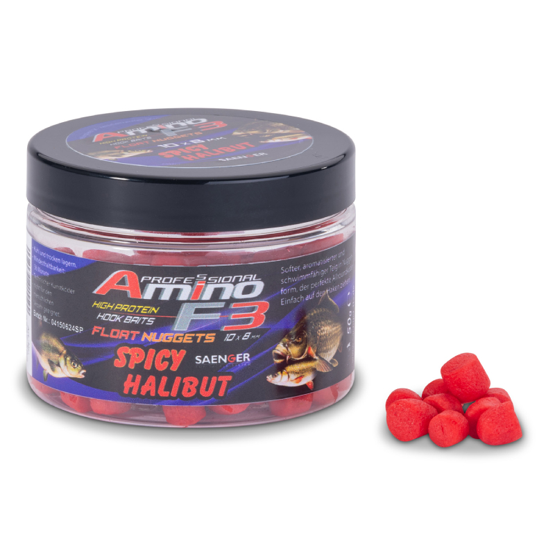 Saenger plávajúce nuggetky Amino F-3 8x6mm Halibut chilli 50g
