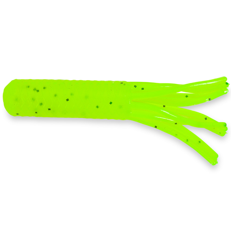 Iron Claw gumová nástraha Moby Tube Chartreuse Black Flakes 9cm 8ks