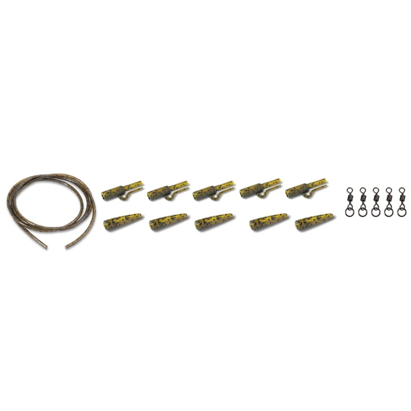 Anaconda sada klipov Safety Lead Clip 360° Flex Ring Swivel Kit Jungle zelená 5 setov